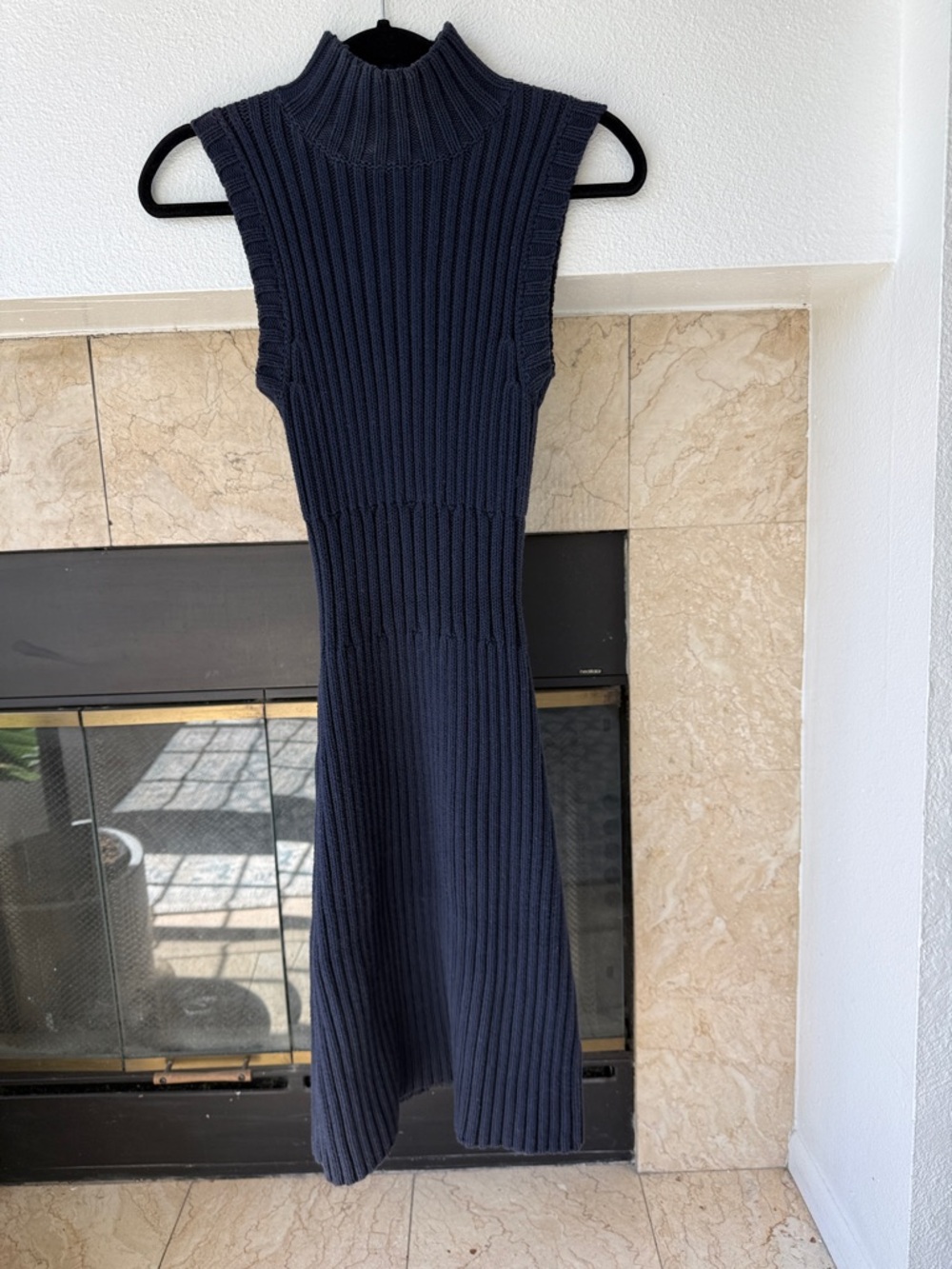 Moda International Navy Ribbed Sleeveless Knit Dress